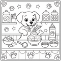 Puppy making a sundae