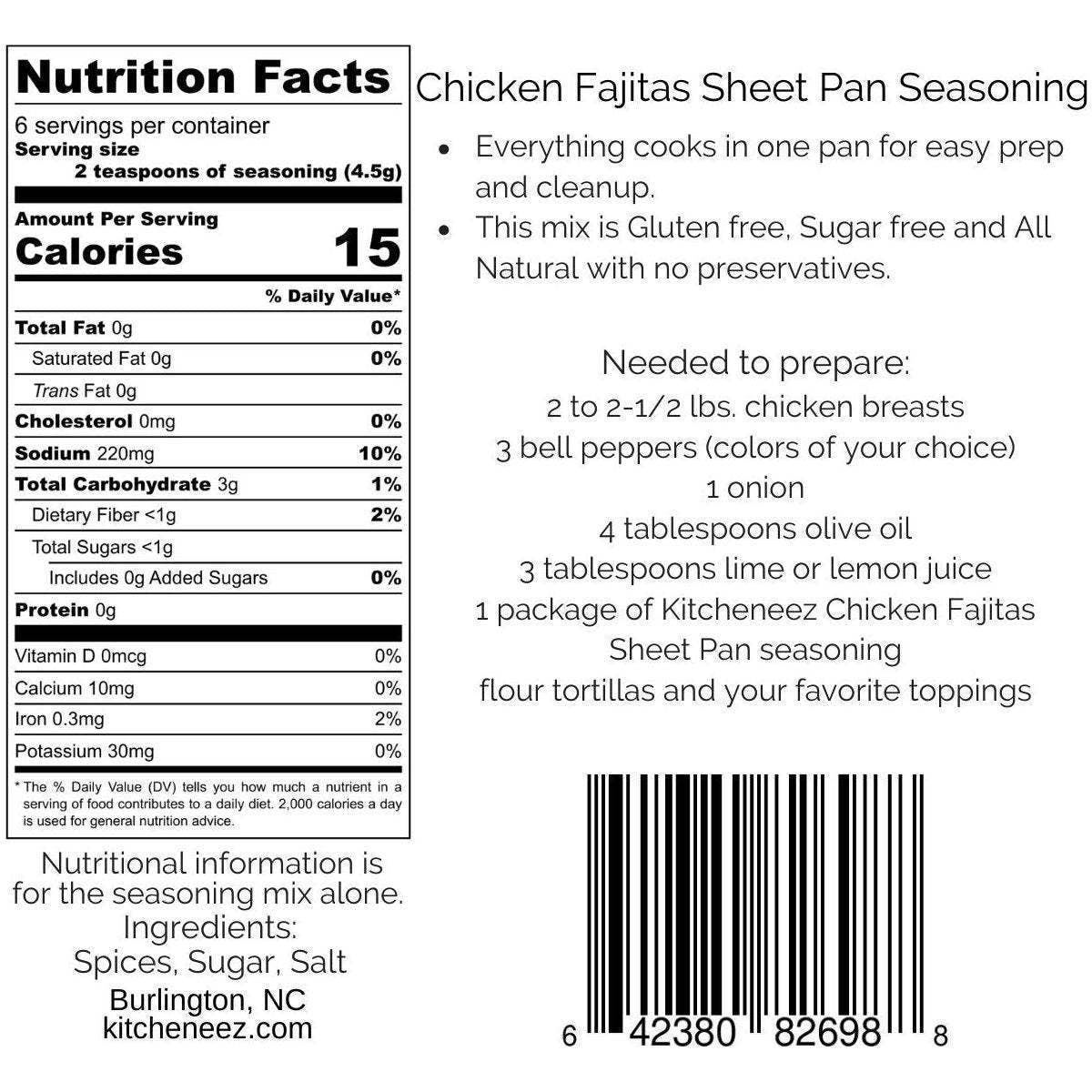 Chicken Fajita Sheet Pan Spice Seasoning mix