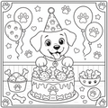 Puppy birthday ice-cream celebration
