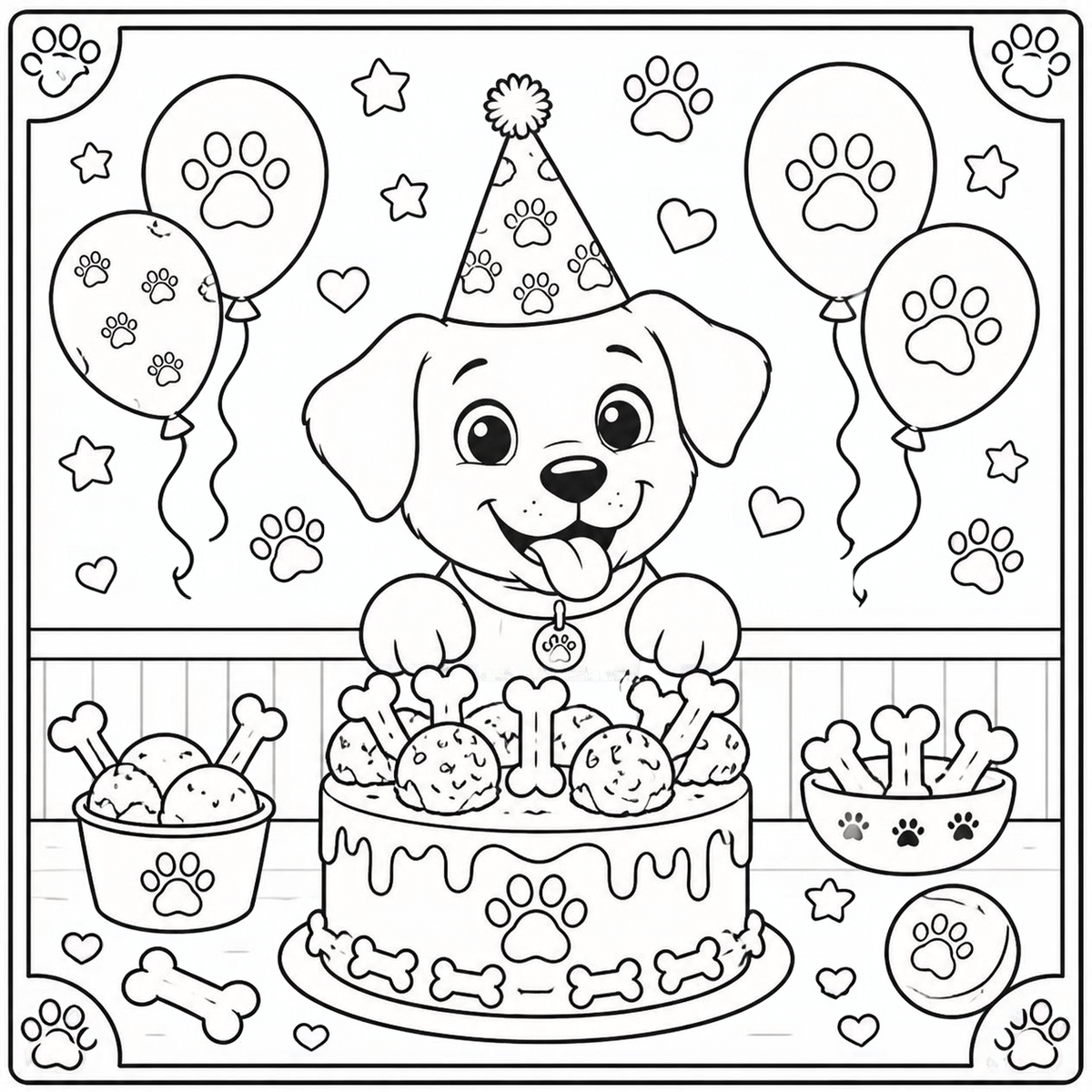 Puppy birthday ice-cream celebration