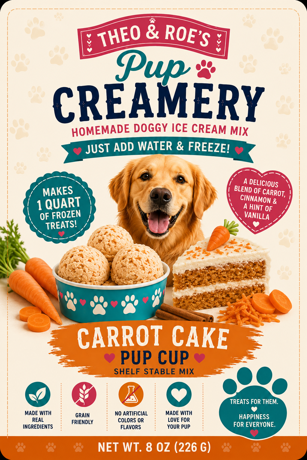 Carrot Cake Pup Cups – Homemade Doggy Ice Cream Mix