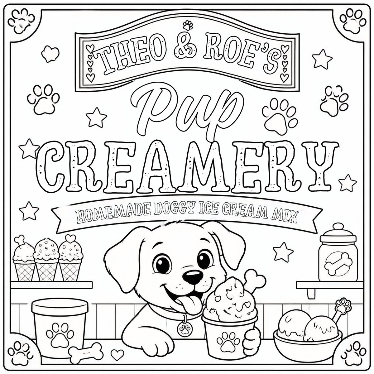 Pup Creamery Coloring Sheet