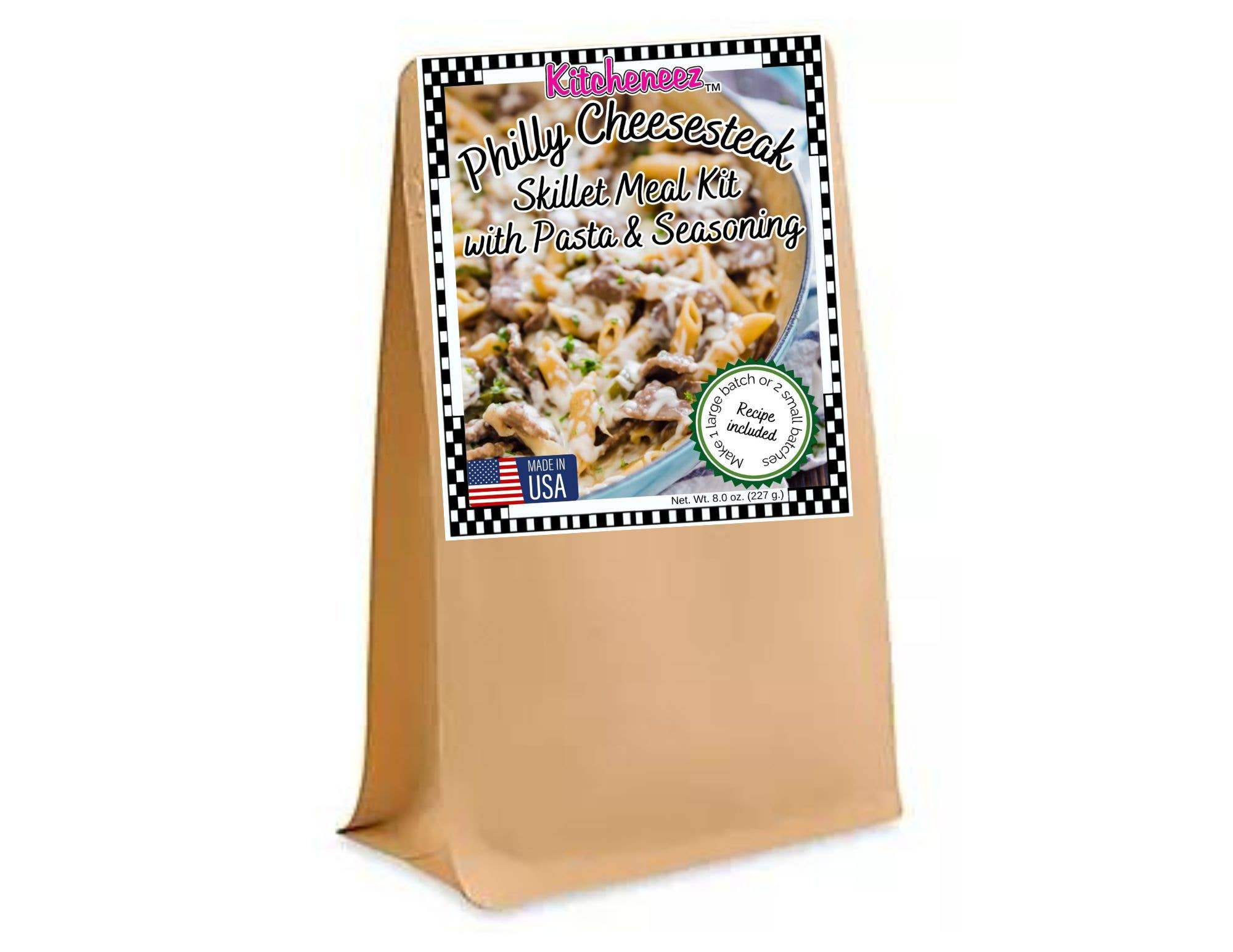 Philly Cheesesteak Skillet Meal Kit with Seasoning and Pasta