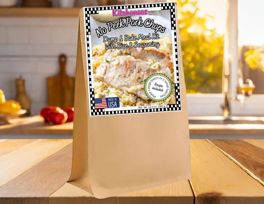 No Peek Pork Chops Dump Bake Meal Kit w/ Seasoning and Rice